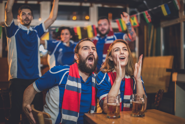 watching live sports in the pub
